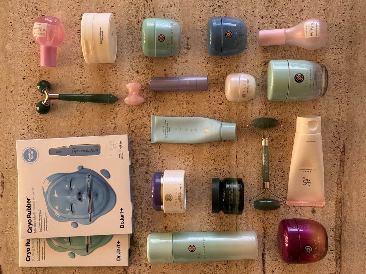 skincare shelf: Beauty of Joseon, TATCHA, TATCHA, Glow Recipe, TATCHA, TATCHA