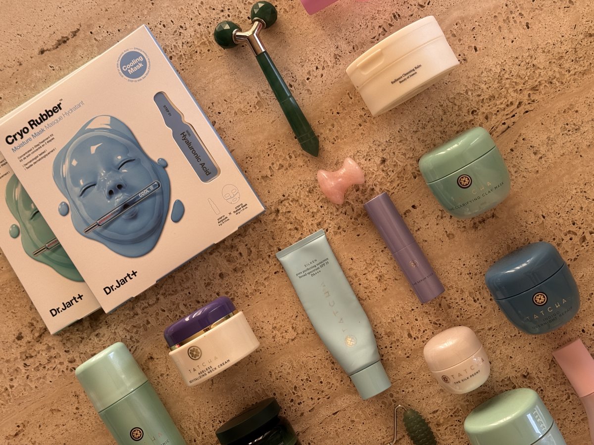 skincare shelf: Dr.Jart+, Beauty of Joseon, TATCHA, TATCHA, TATCHA, TATCHA