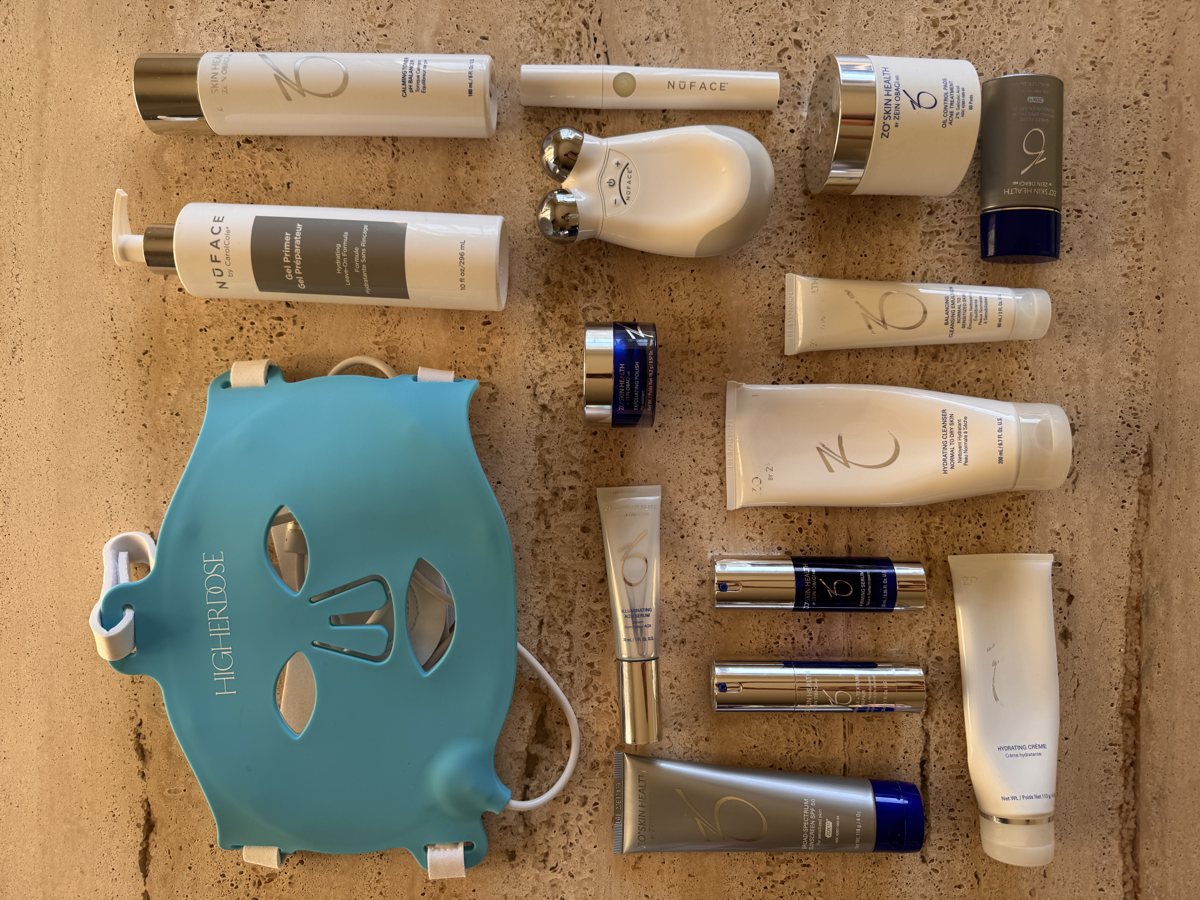 skincare shelf: ZO SKIN HEALTH, ZO SKIN HEALTH, ZO SKIN HEALTH