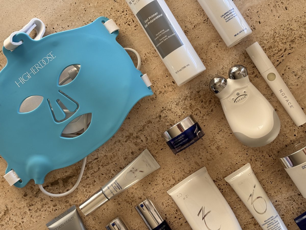 skincare shelf: ZO SKIN HEALTH, ZO SKIN HEALTH, ZO SKIN HEALTH