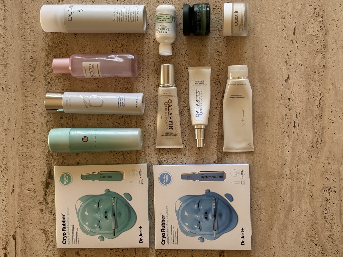 skincare shelf: Caudalie, ZO SKIN HEALTH, ALASTIN, Mario Badescu, Dr.Jart+, Dr.Jart+