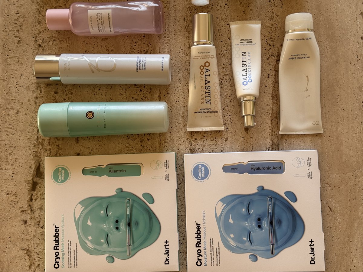 skincare shelf: Glow Recipe, ZO SKIN HEALTH, ALASTIN, Dr.Jart+, Dr.Jart+